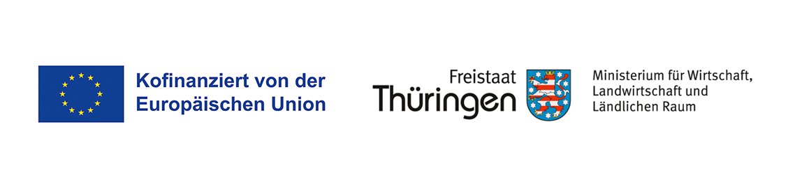 Logo "Kofinanziert von der Europäischen Union und dem Freistaat Thüringen"